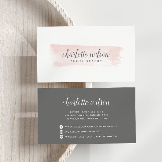 Carte De Visite Logo Blush et Grey