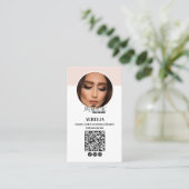 Carte De Visite Logo Blush Rose Code Qr Modern Lashes (Debout devant)