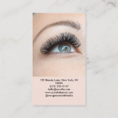 Carte De Visite Logo Blush Rose Code Qr Modern Lashes (Dos)