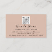 Carte De Visite Logo Blush Rose du planificateur d'événements prof (Dos)