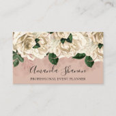 Carte De Visite Logo Blush Rose du planificateur d'événements prof (Devant)