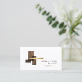 Carte De Visite Logo Bois d'Architecte Moderne (Debout devant)
