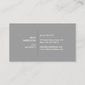 Carte De Visite Logo Bois d'Architecte Moderne Gris (Dos)