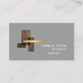 Carte De Visite Logo Bois d'Architecte Moderne Gris (Devant)