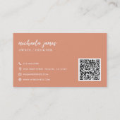 Carte De Visite Logo botanique moderne élégant code QR script (Dos)