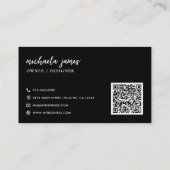 Carte De Visite Logo botanique moderne élégant code QR script (Dos)