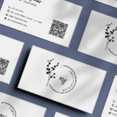 Carte De Visite Logo botanique moderne élégant Script Code QR