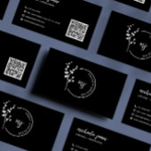 Carte De Visite Logo botanique moderne élégant Script Code QR