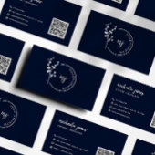 Carte De Visite Logo botanique moderne élégant Script Code QR