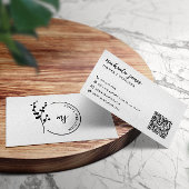 Carte De Visite Logo botanique moderne élégant Script Code QR
