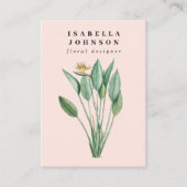 Carte De Visite Logo botanique moderne Pink QR Code Médias sociaux (Devant)