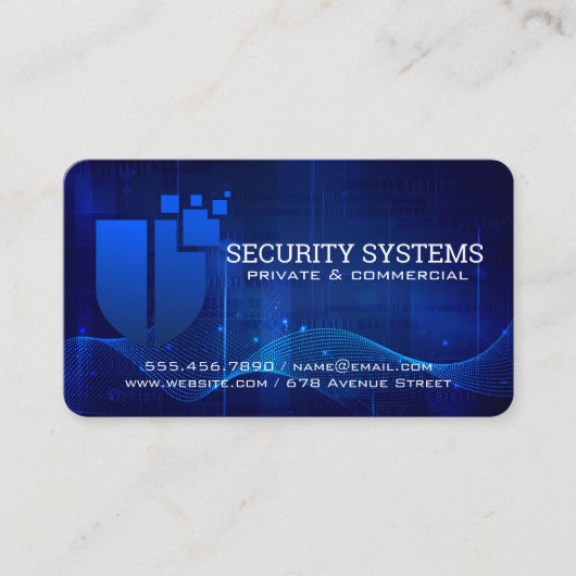 Carte De Visite Logo Bouclier de cybersécurité | Tech Systems (Devant)