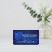 Carte De Visite Logo Bouclier de cybersécurité | Tech Systems (Debout devant)
