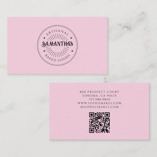 Carte de visite Logo Boulangerie Rose (Devant / Derrière)