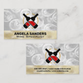 Carte De Visite Logo Bouteilles de vin (Devant / Derrière)
