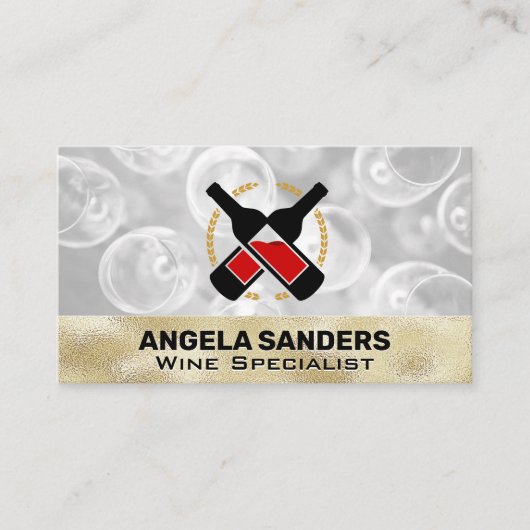 Carte De Visite Logo Bouteilles de vin (Devant)