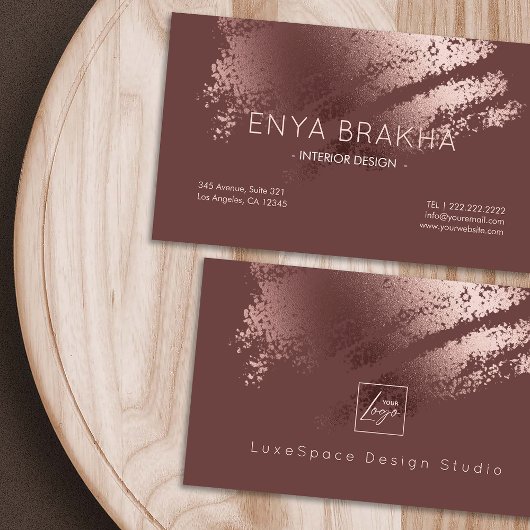 Carte de visite logo bronze élégant moderne