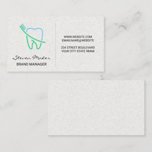 Carte De Visite Logo Brosse et Dent (Devant / Derrière)