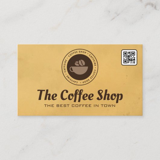 Carte De Visite Logo Brown de la coupe de café et des haricots (Devant)