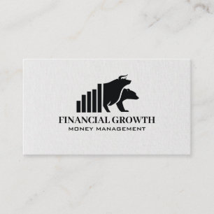 Carte De Visite Logo Bull Bear   Graphique à barres   Financière