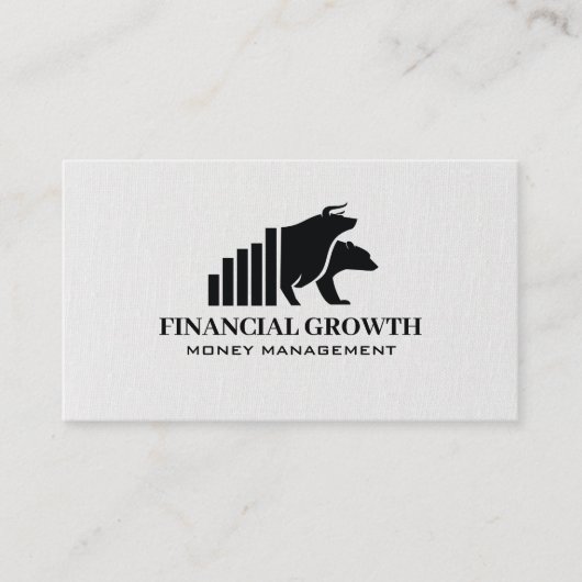 Carte De Visite Logo Bull Bear | Graphique à barres | Financière (Devant)