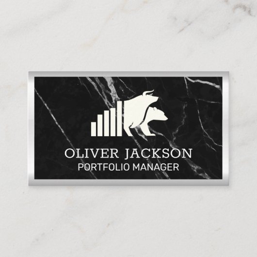 Carte De Visite Logo Bull et Ours | Finances stocks (Devant)