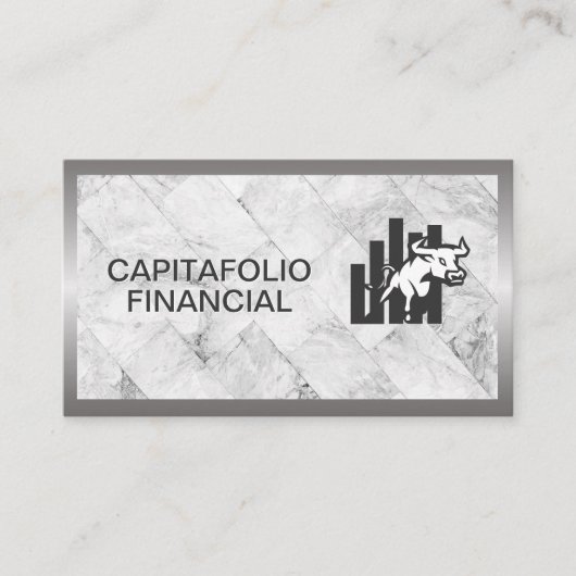 Carte De Visite Logo Bull Market | Financière | Marbre (Devant)
