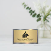 Carte De Visite Logo Bull | Or Argent métallique (Debout devant)