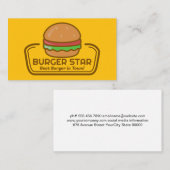 Carte De Visite Logo Burger | Restaurant (Devant / Derrière)
