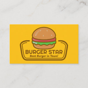 Carte De Visite Logo Burger   Restaurant