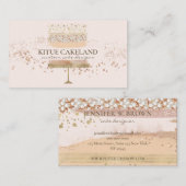 Carte De Visite Logo Cake Baker sur Blush Pink Arrière - plan (Devant / Derrière)