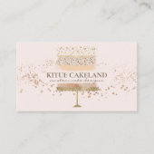 Carte De Visite Logo Cake Baker sur Blush Pink Arrière - plan (Devant)