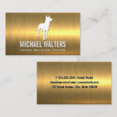 Carte De Visite Logo Canine Dog | Or métallique (Devant / Derrière)