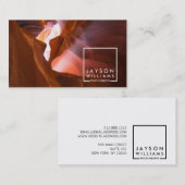 Carte De Visite Logo Carré de Photographe moderne avec votre image (Devant / Derrière)