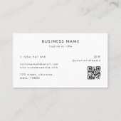 Carte De Visite Logo Carré personnalisé | Code QR d'entreprise pro (Dos)