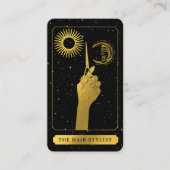 Carte De Visite Logo céleste Tarot Coiffeur Black Gold (Devant)
