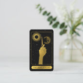 Carte De Visite Logo céleste Tarot Coiffeur Black Gold (Debout devant)