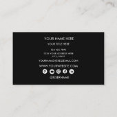 Carte De Visite Logo Cercle Noir Moderne Professionnel (Dos)