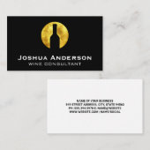 Carte De Visite Logo Cercle Or Vin Verre (Devant / Derrière)