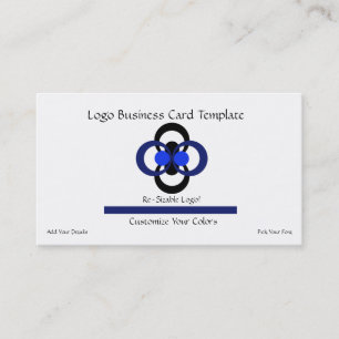 Carte De Visite Logo Cercles - Logo Simple Black Blue