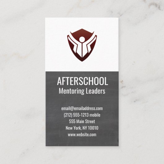 Carte De Visite Logo Chalkboard Education (Devant)