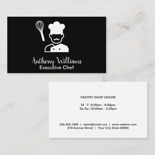 Carte De Visite Logo Chef et Whisk (Devant / Derrière)