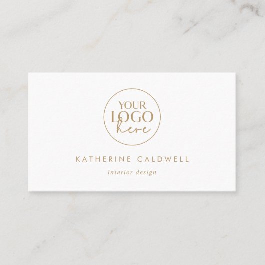 Carte De Visite Logo Chic Gold Typographie et code QR (Devant)