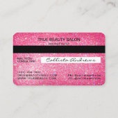 Carte De Visite Logo Chic Sparkly Neon Parties scintillant rose (Dos)
