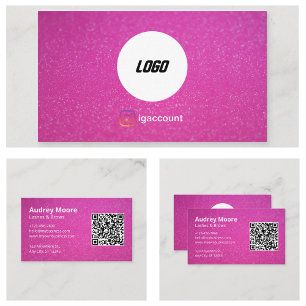 Carte De Visite Logo Chic Tendance Cils Rose Élégant