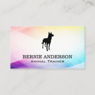Carte De Visite Logo Chien Fond Abstrait Coloré