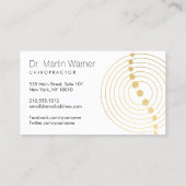 Carte De Visite Logo Chiropractic Abstrait Gold Circles (Dos)