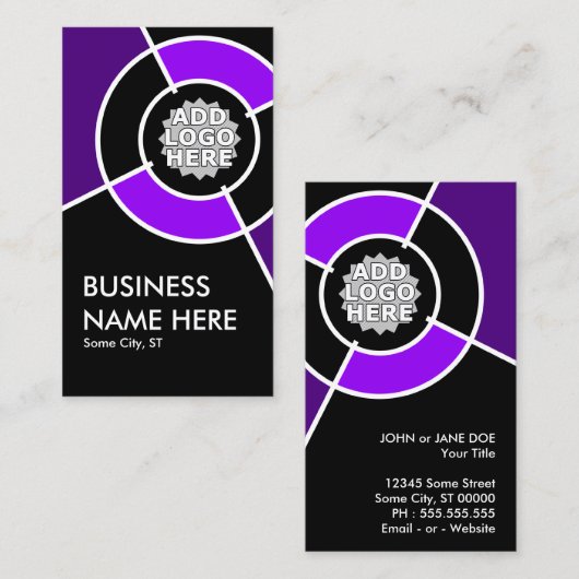 Carte De Visite logo cible pourpre (Devant / Derrière)