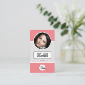 Carte De Visite Logo Circle Frame Classic Job Seeker Classy Rose (Debout devant)