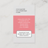 Carte De Visite Logo Circle Frame Classic Job Seeker Classy Rose (Dos)